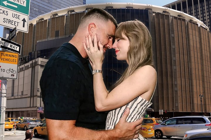 Taylor Swift and Travis Kelce, whose wedding celebration at Madison Square Garden is planned for July 3, 2026