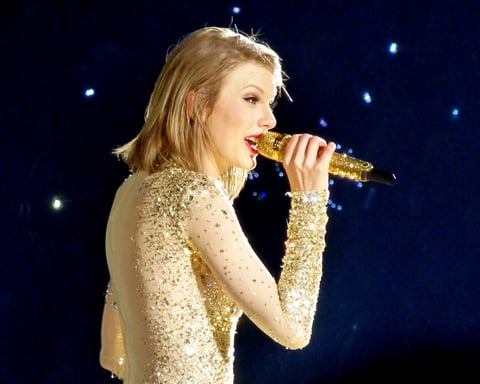 Taylor Swift singer and songwriter at a 2024 concert performance