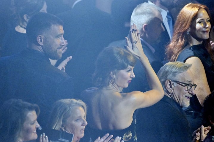 Travis Kelce and Taylor Swift at the 55th Songwriters Hall of Fame induction gala in New York