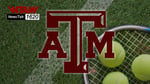 Texas A&M women's tennis players in action at Mitchell Tennis Center
