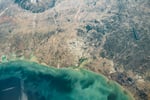NASA astronaut photograph from ISS of Texas Gulf Coast centered on Houston showing barrier islands and Lavaca Bay December 2020