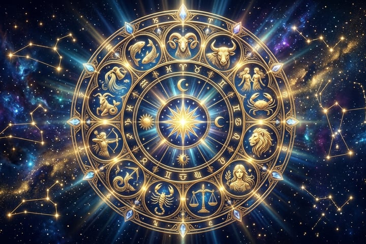 Daily horoscope for 21 June 2026 showing zodiac wheel under Summer Solstice Cancer season energy shift