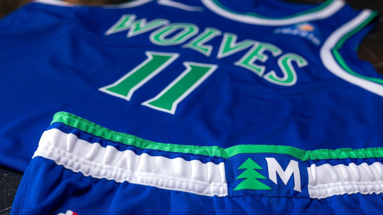 Minnesota Timberwolves new court design at Target Center for the 2026-27 NBA season with pine trees