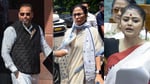 TMC rebel MPs Yusuf Pathan and Saayoni Ghosh with party leader Mamata Banerjee at a campaign rally