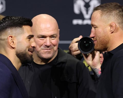 Ilia Topuria and Justin Gaethje face off on the South Lawn of the White House ahead of UFC Freedom 250