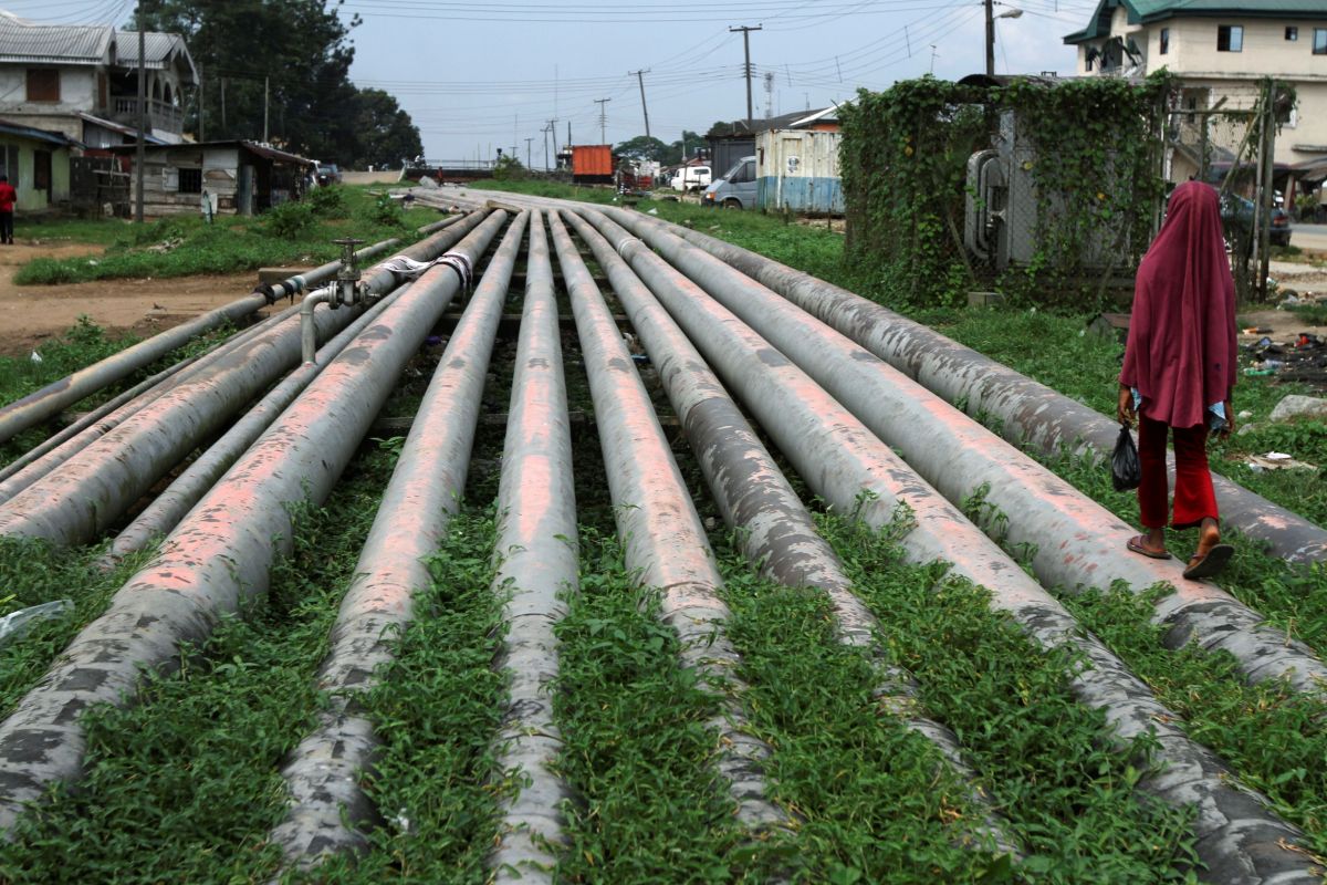 A gas pipeline facility in Nigeria's Port Harcourt region, where the Trans-Saharan pipeline to Europe would begin