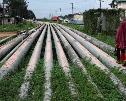 A gas pipeline facility in Nigeria's Port Harcourt region, where the Trans-Saharan pipeline to Europe would begin