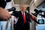 US President Donald Trump speaks to reporters aboard Air Force One on June 5 2026 amid Iran-Israel ceasefire talks