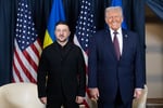 US President Donald Trump and President Zelensky at G7 summit Evian-les-Bains France 2026