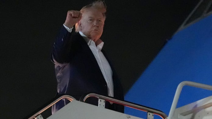 US President Donald Trump boards Air Force One ahead of the G7 summit in Evian-les-Bains France June 15 2026