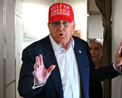 US President Donald Trump during a visit tied to his administration's immigration crackdown