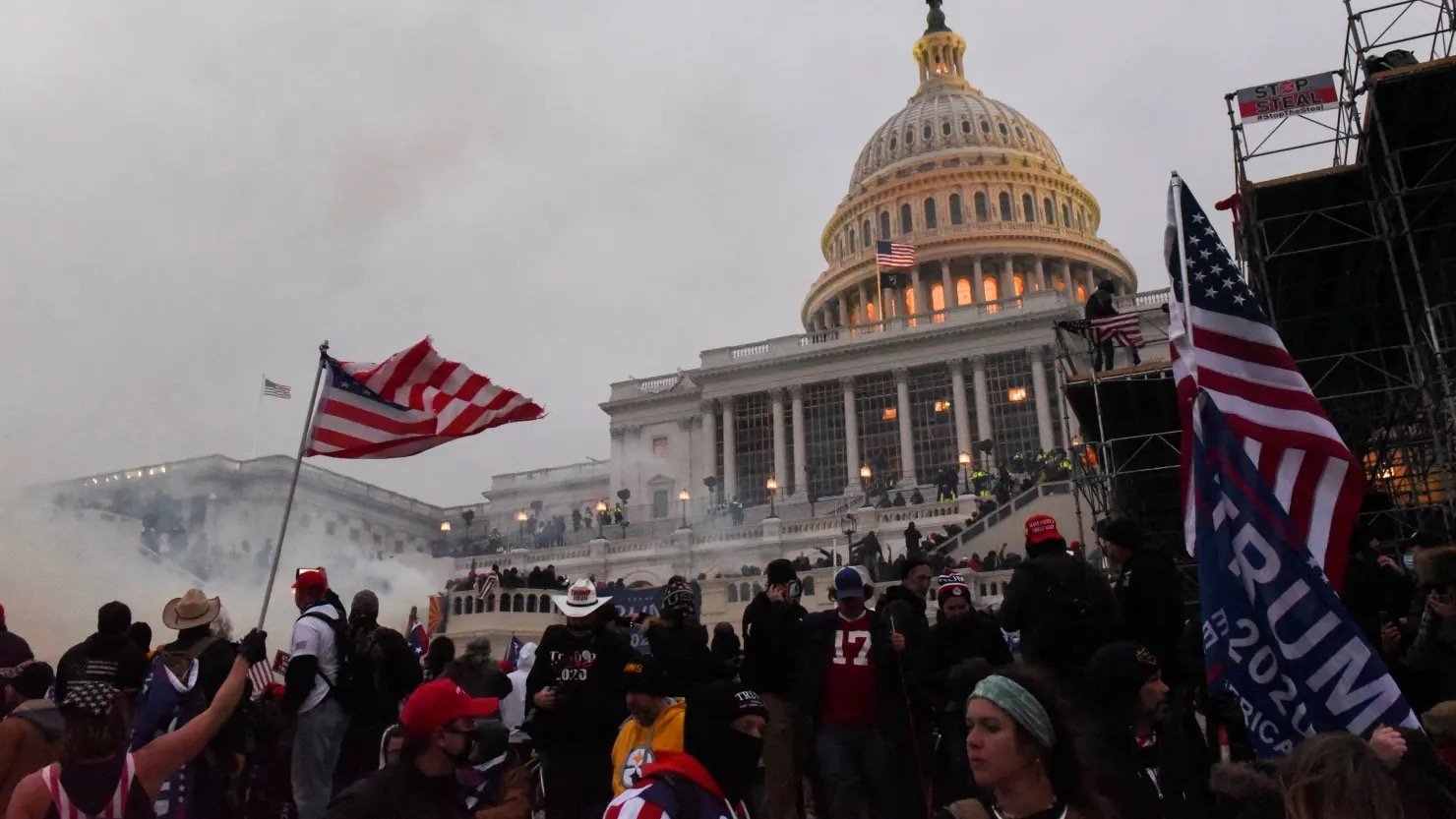 Trump supporters storming the US Capitol building on January 6 2021
