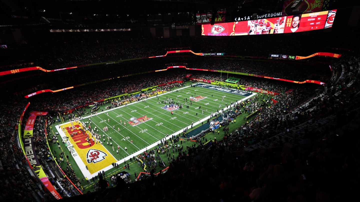 Super Bowl LIX at Caesars Superdome where Tubi reached 15.5 million peak concurrent viewers streaming free