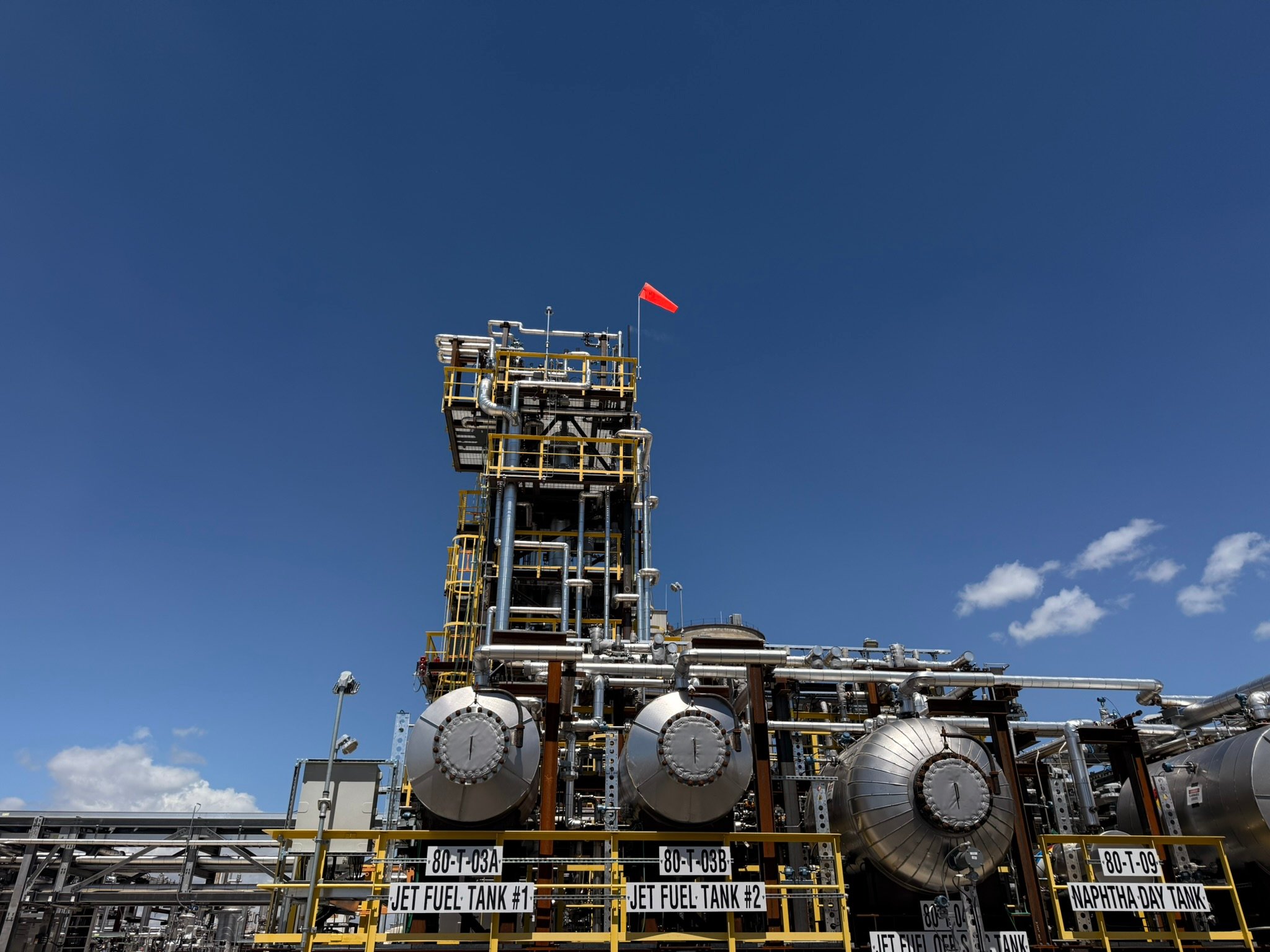 Twelve's AirPlant One commercial e-SAF facility at Moses Lake, Washington, the first US plant to make jet fuel from CO2 and renewable electricity