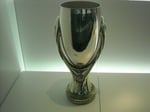 The UEFA Super Cup trophy; Somali referee Omar Artan will be the first African official to take charge of the fixture