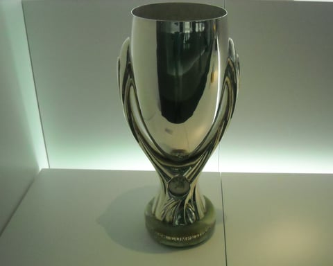The UEFA Super Cup trophy; Somali referee Omar Artan will be the first African official to take charge of the fixture