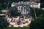 Construction of a UFC fighting arena on the White House South Lawn ahead of Trump's June 14 birthday event