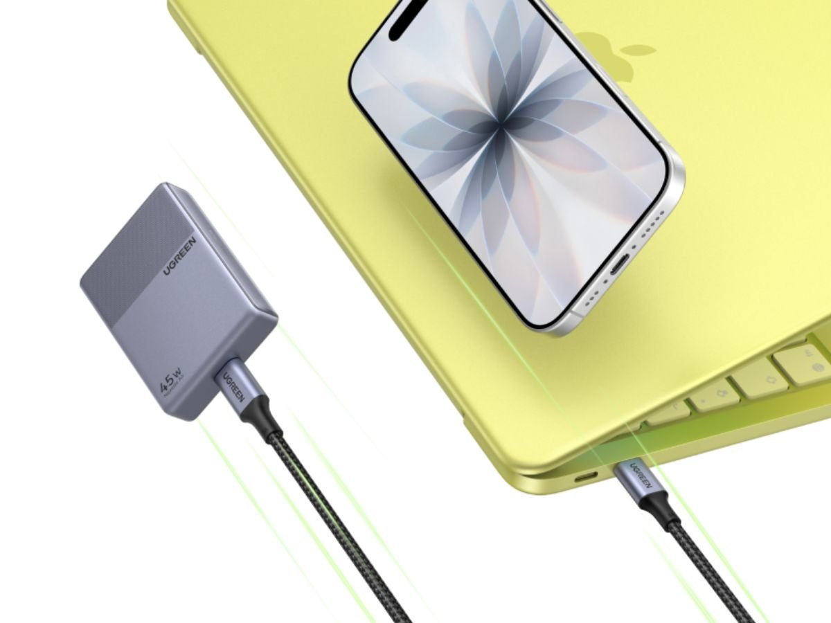UGREEN Nexode Air 45W Charger Slim and 65W GaN charger showcased with ultra-thin portable design