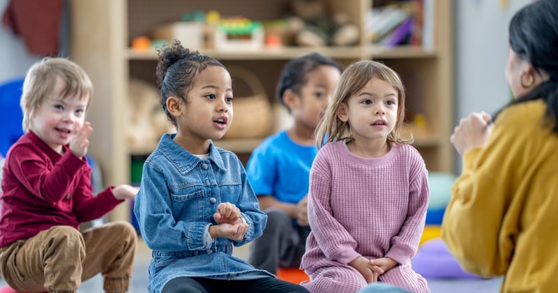 Children at a privately-run nursery in the UK, where nine of the ten largest chains are now backed by private equity