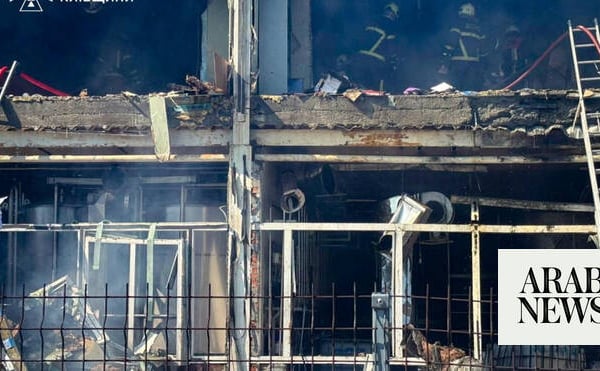 Ukrainian emergency personnel at a site damaged by Russian drone strike in Ukraine June 7 2026