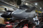 Workers inspect Ukraine's FP-5 Flamingo cruise missiles at Fire Point's secret manufacturing facility in Ukraine