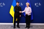 EU and Ukraine flags at accession conference Luxembourg 2026
