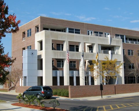 Lumbee Hall building at University of North Carolina at Pembroke on Lumbee tribal lands