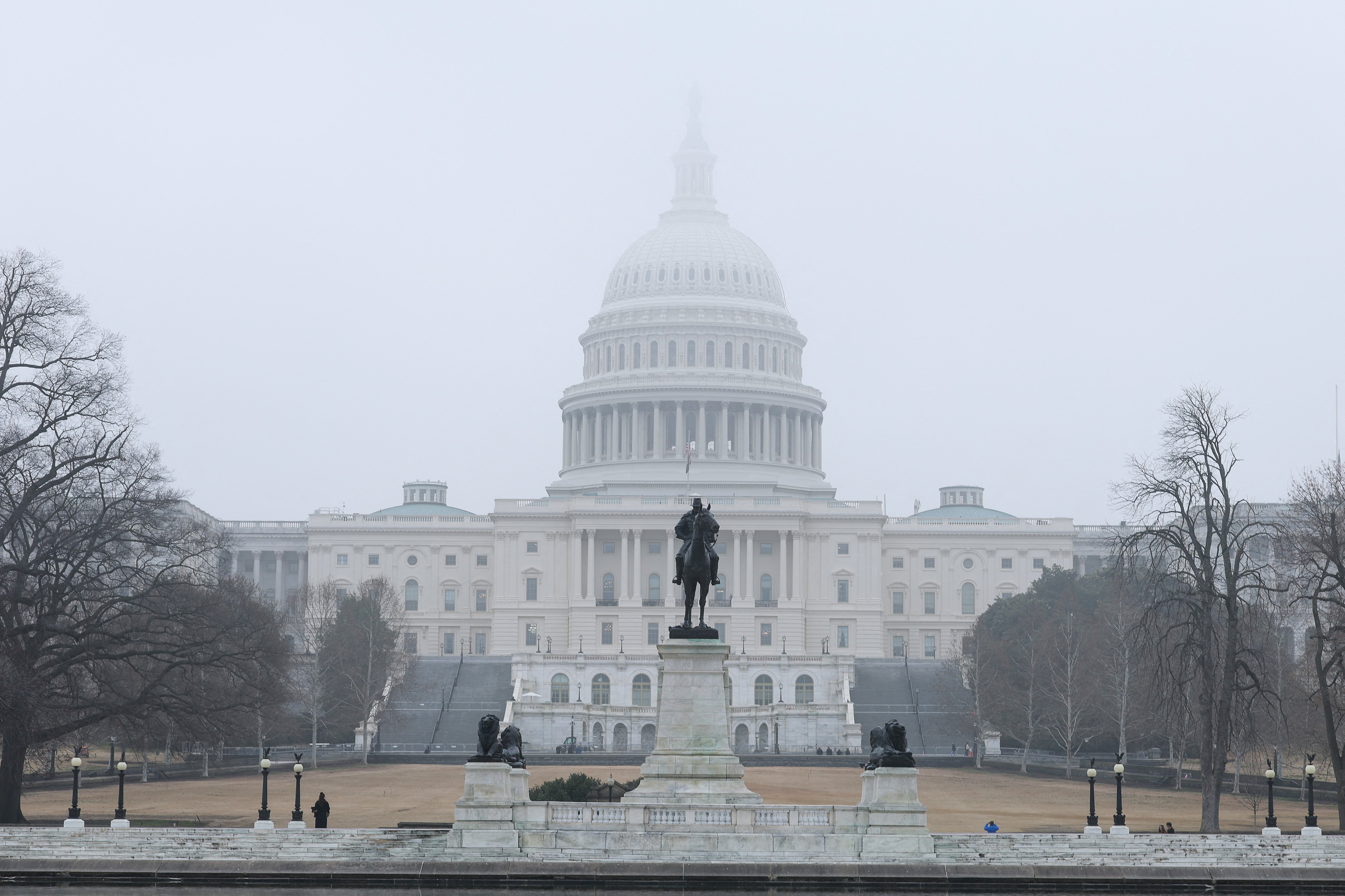 Fog over the US Capitol Building as House votes on Iran war powers resolution 2026
