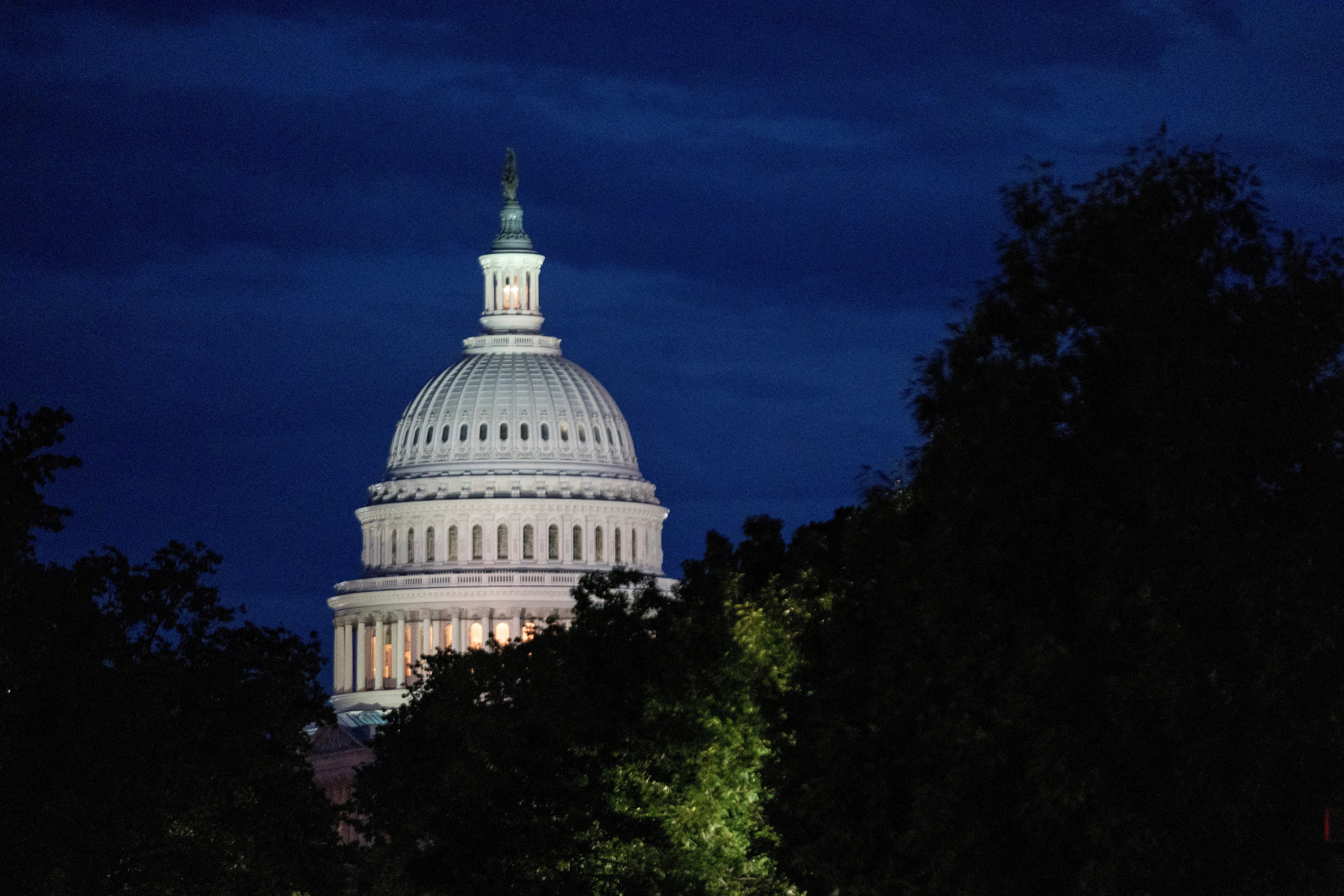 A general view of the U.S. Capitol in Washington DC as Congress voted on the Iran war powers resolution
