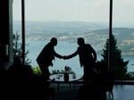 US and Iranian delegations at the Bürgenstock talks where the US-Iran memorandum was signed