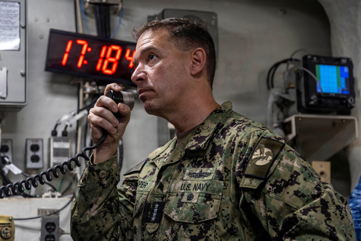 A US military commander aboard an aircraft carrier