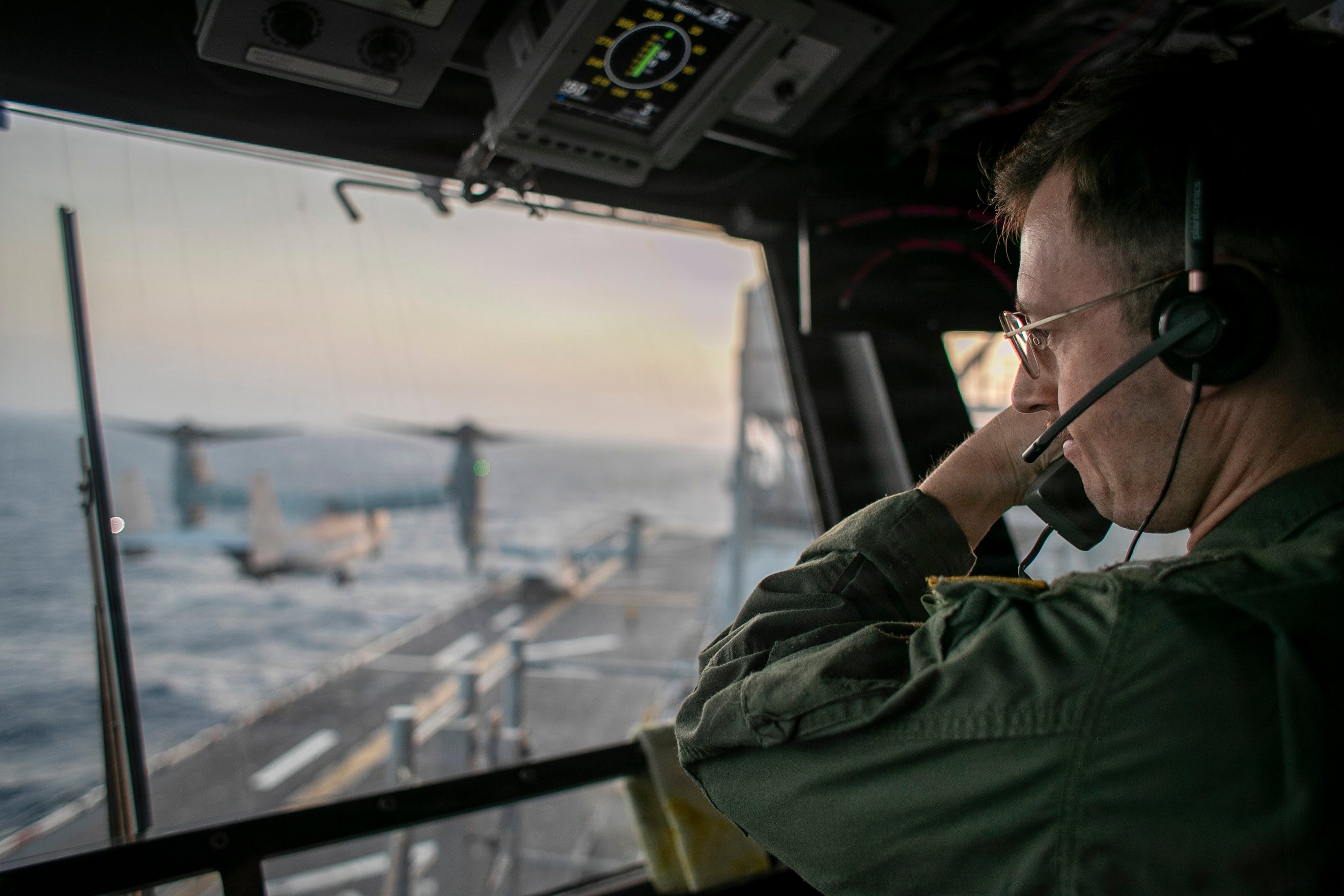 Flight operations aboard USS Tripoli during US Navy operations in the Gulf, where strikes on tankers have killed three Indian sailors