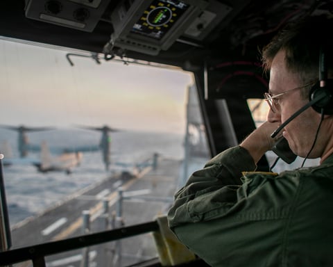 Flight operations aboard USS Tripoli during US Navy operations in the Gulf, where strikes on tankers have killed three Indian sailors