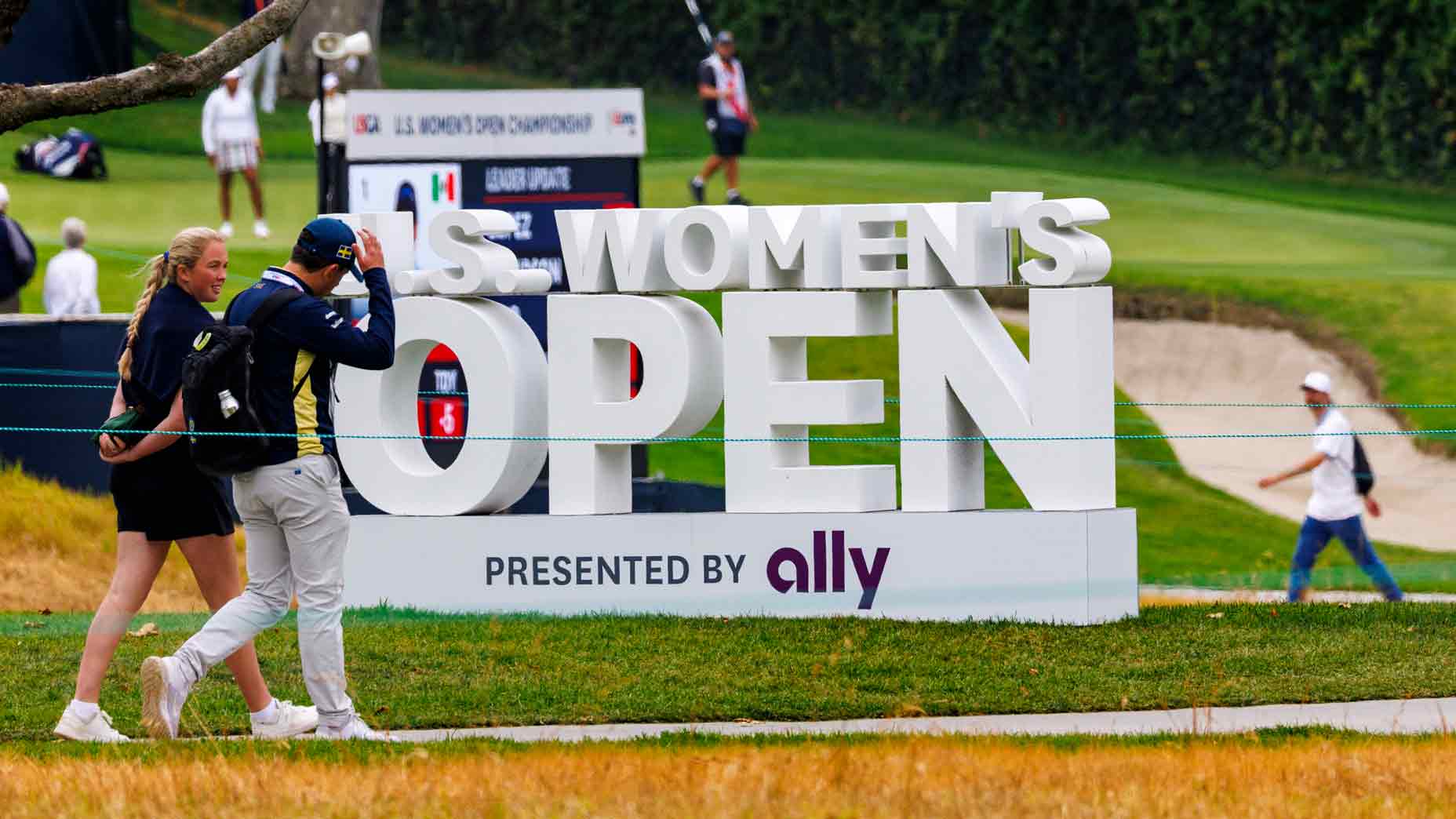 2026 US Women's Open sign at Riviera Country Club ahead of Sunday final round