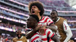 The United States celebrate during their 4-1 World Cup opening win over Paraguay at SoFi Stadium