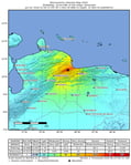 USGS ShakeMap showing the intensity of the M7.2 earthquake near San Felipe, Venezuela, June 24 2026
