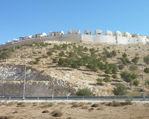 An Israeli settlement on a West Bank hilltop, as the government moves to fund 61 new settlement sites