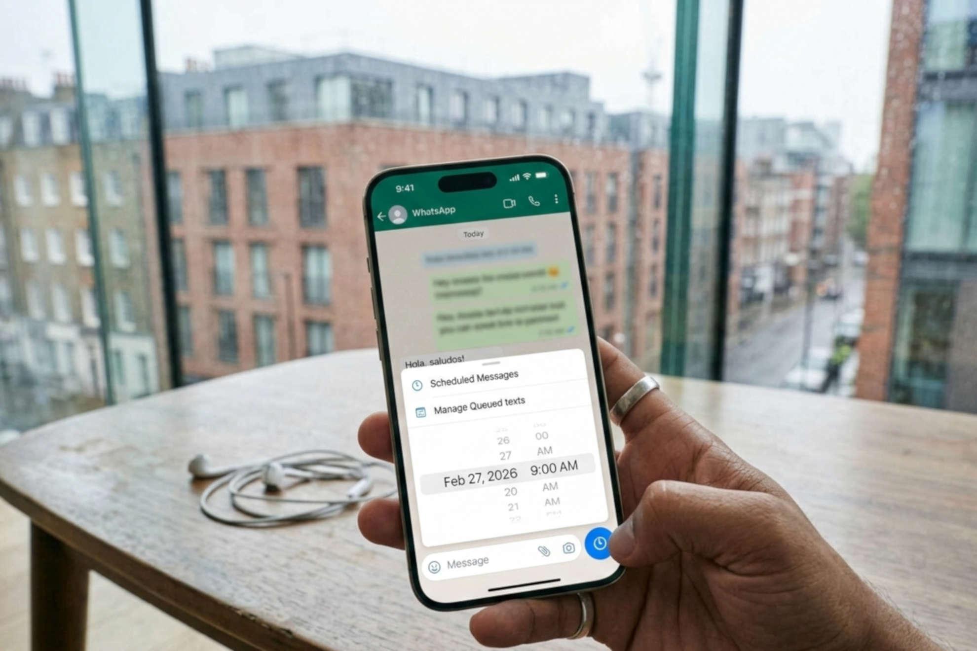 WhatsApp Scheduled Messages Feature on iOS WhatsApp scheduled message feature on iOS showing send later option in chat