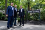 Yoon Suk Yeol, then South Korea's president, at the Camp David trilateral summit before his downfall