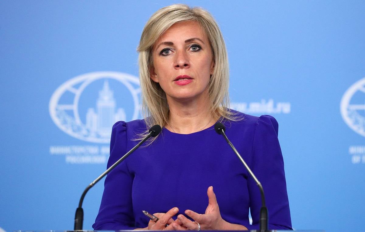 Russian Foreign Ministry spokeswoman Maria Zakharova speaking at a briefing on the Iran conflict June 2026