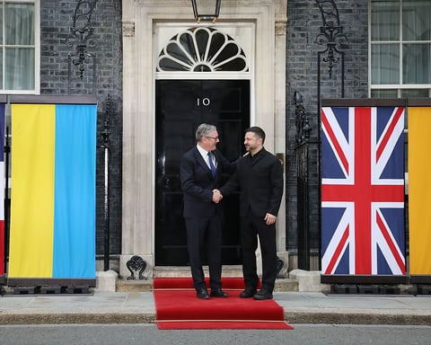 Zelensky Starmer Macron Merz E3 London summit Downing Street ceasefire conditions June 2026