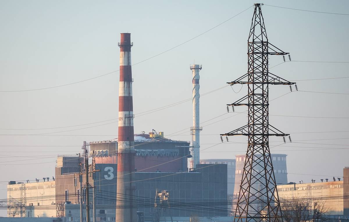 View near the Zaporozhye Nuclear Power Plant during a localized ceasefire for power line repairs