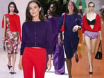 Purple and red color combination summer 2026 fashion trend on the runway