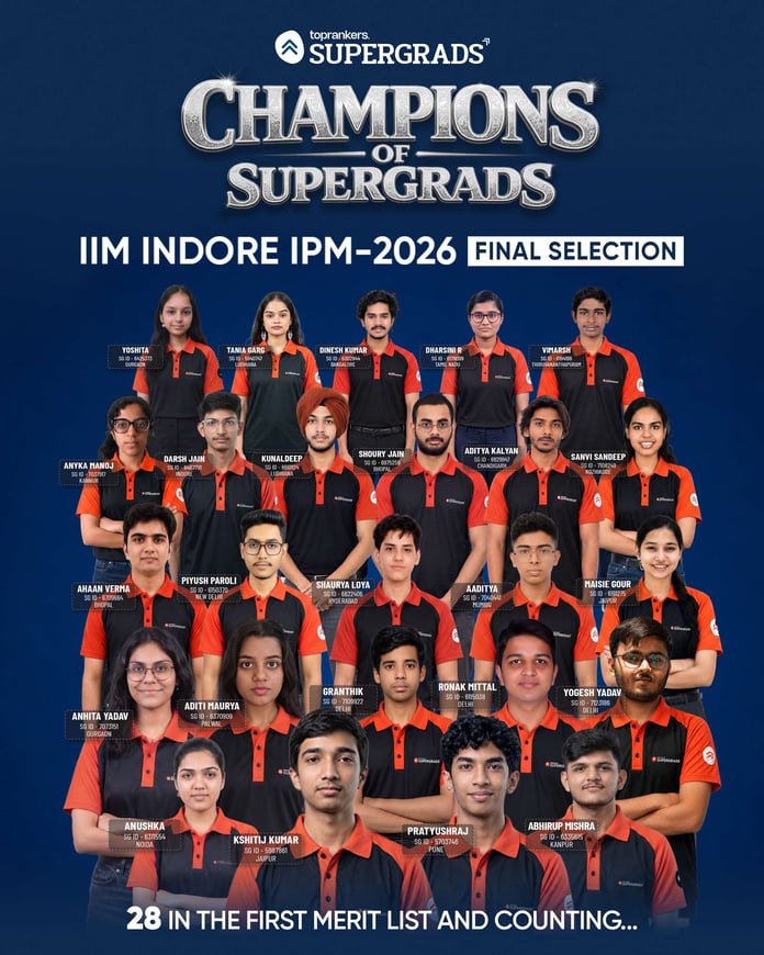 SuperGrads Continues Winning Streak with 28 Selections in IIM Indore IPM 2026 First Merit List