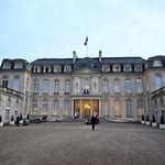 Exterior view of the Élysée Palace in Paris, official residence of the French president