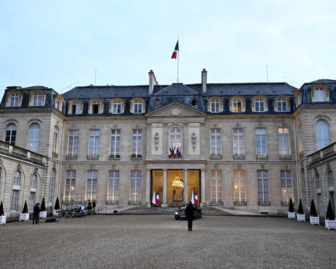 Exterior view of the Élysée Palace in Paris, official residence of the French president