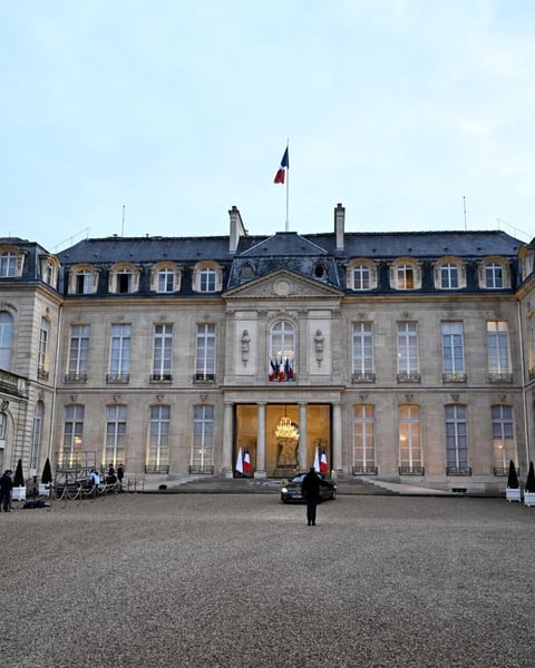 Exterior view of the Élysée Palace in Paris, official residence of the French president