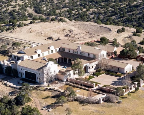 A remote desert landscape near Santa Fe, New Mexico, where state investigators are probing crimes at Jeffrey Epstein's former Zorro Ranch compound