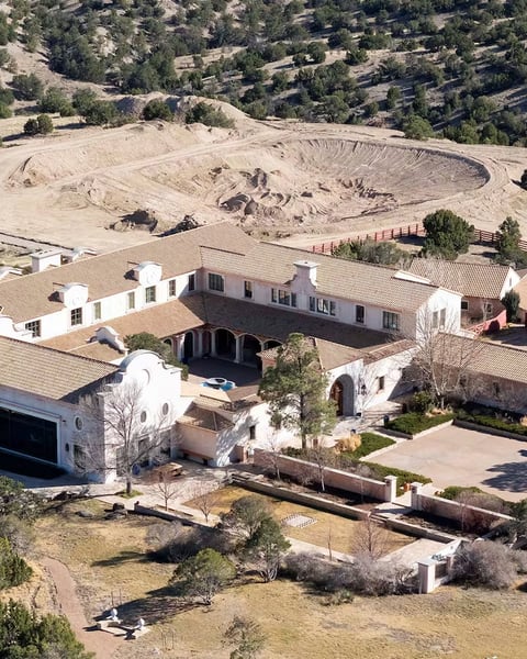 A remote desert landscape near Santa Fe, New Mexico, where state investigators are probing crimes at Jeffrey Epstein's former Zorro Ranch compound