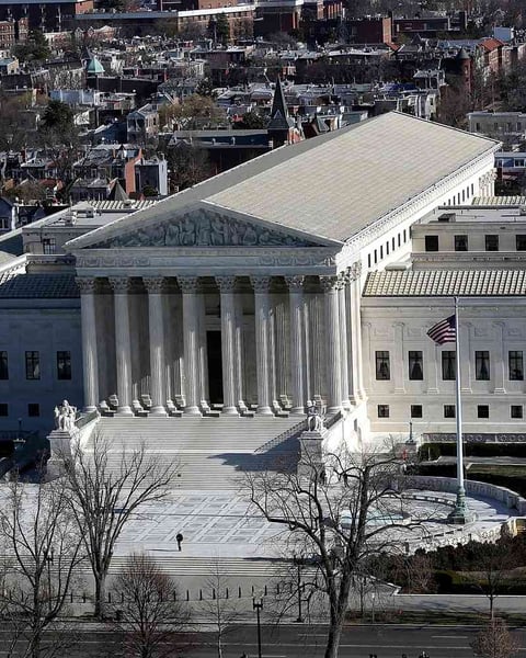 The US Supreme Court building in Washington DC, where the 6-3 birthright citizenship ruling prompted the DOJ birth tourism crackdown